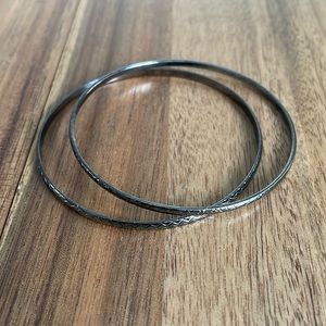 Pair of Metallic Gray Bangle Bracelets